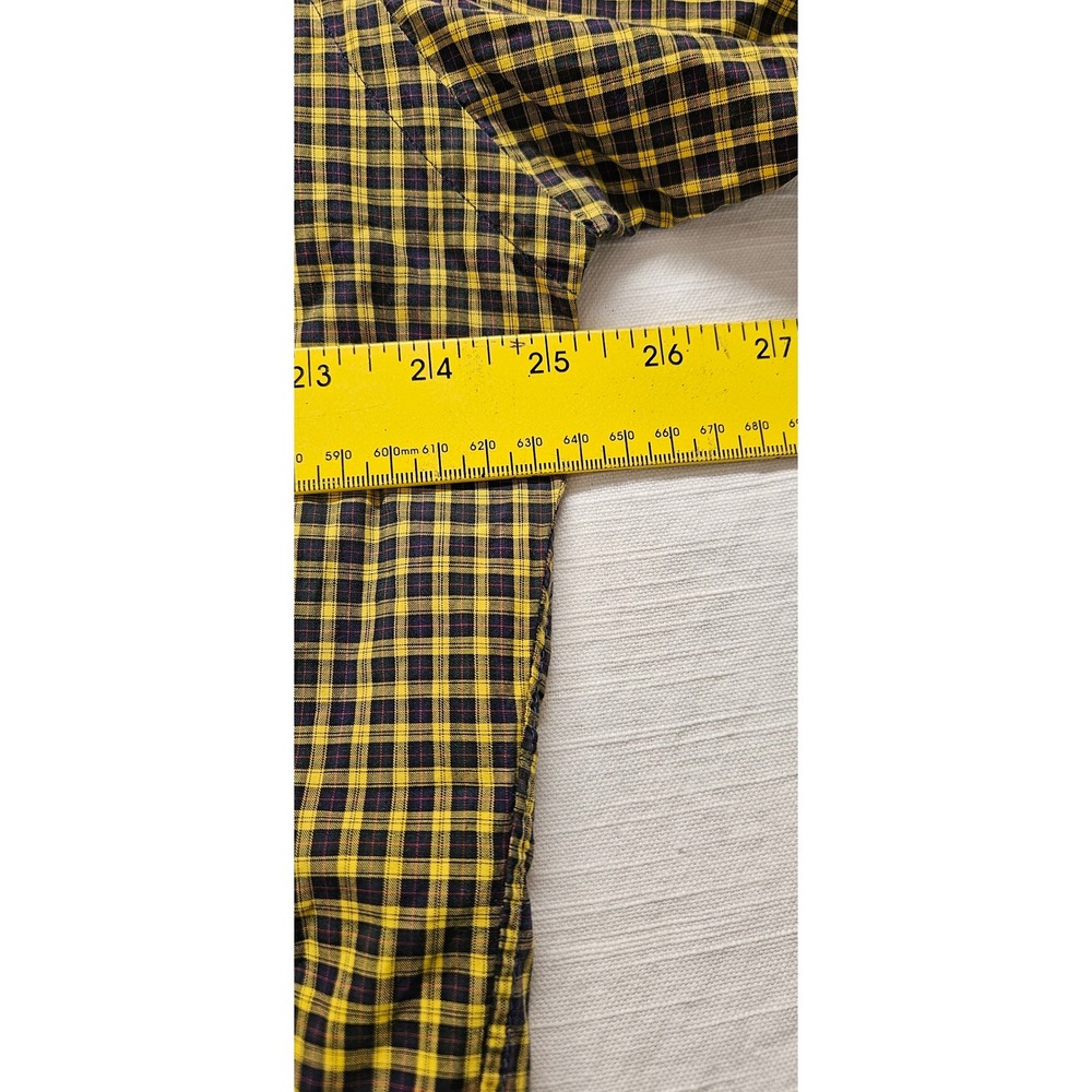 Ralph Lauren Mens XL Yellow Navy Plaid Button Down  Polo Crest Cotton Long‎ Sl - Picture 6 of 8
